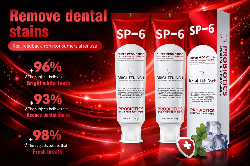 2 pk Brightening+ SP-6 Probiotics Bright White Toothpaste Teeth Whitening 4.9 oz